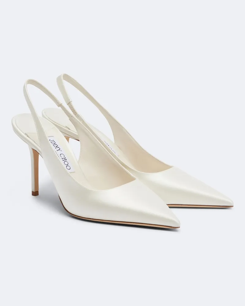 Jimmy Choo Slingback-Pumps Love aus Satin Weiß