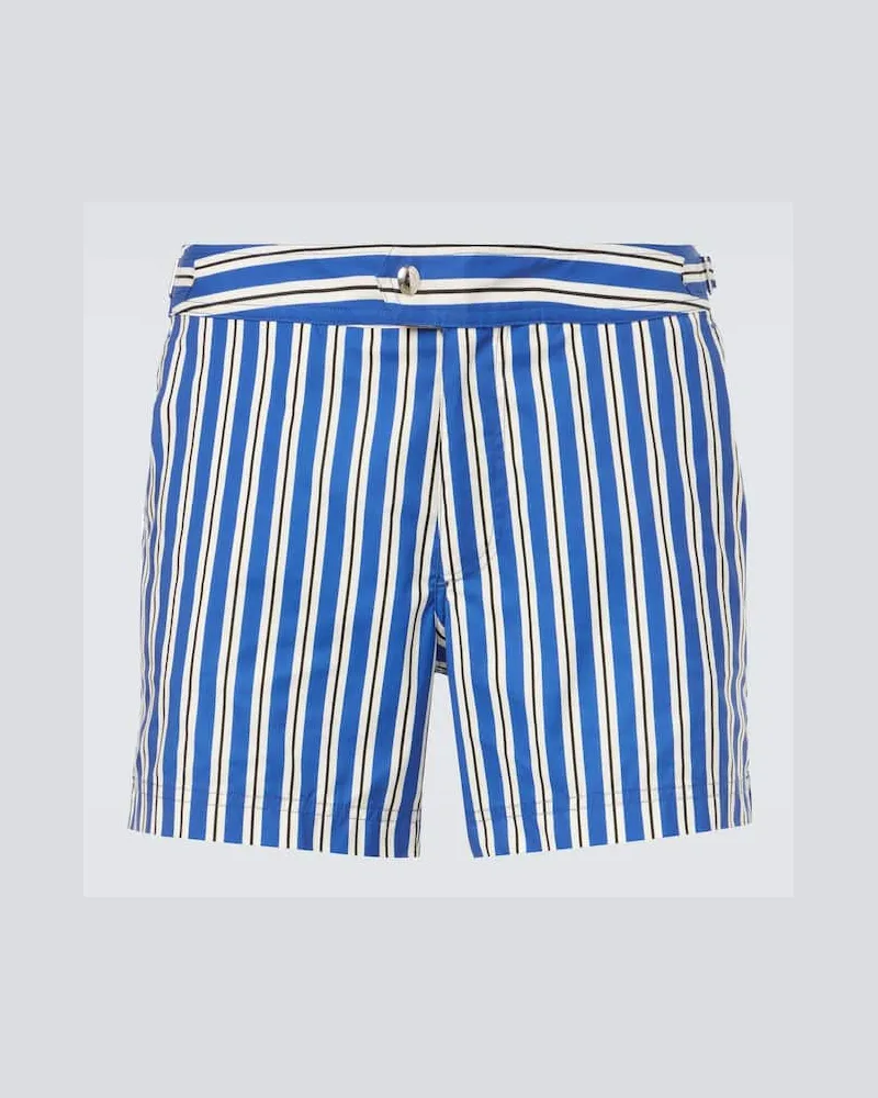 Tom Ford Badeshorts aus Popeline Blau