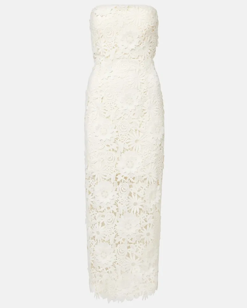 ROTATE Birger Christensen Bridal Midikleid aus Spitze Weiß