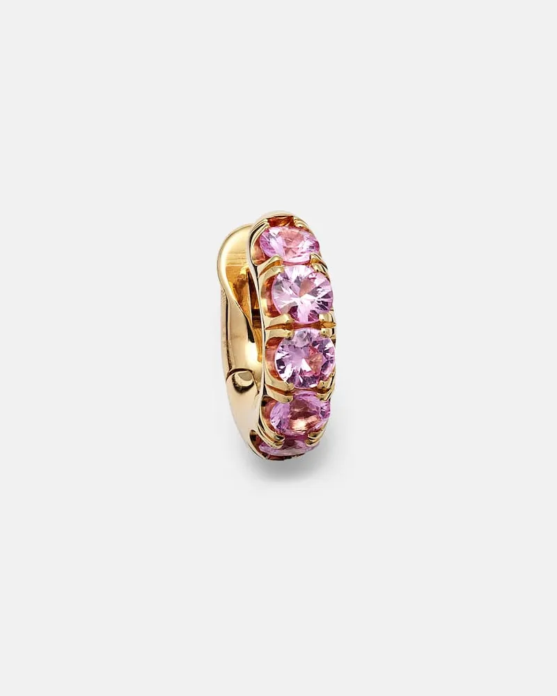 Spinelli Kilcollin Einzelner Ohrring Mini Macro Hoop aus 18kt Gelbgold mit Saphiren Gelb