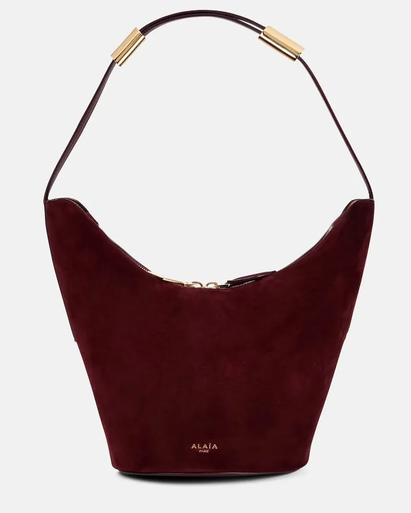 Alaïa Alaïa Bucket Bag Shape Small aus Leder Burgunderrot