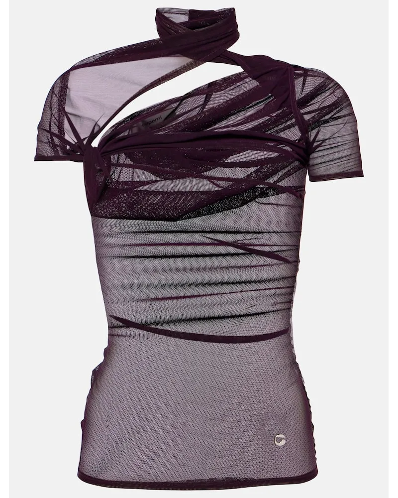 COPERNI Top aus Mesh Burgund