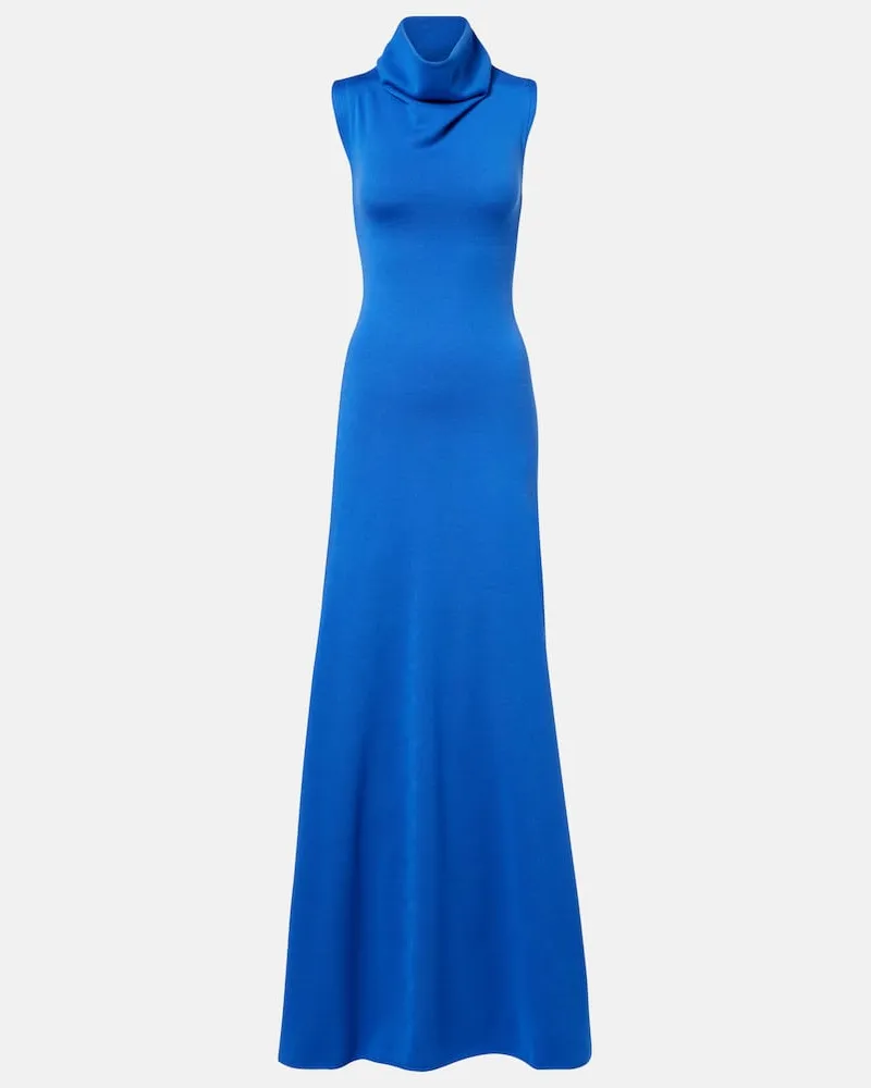 Tom Ford Maxikleid aus Wolle Blau