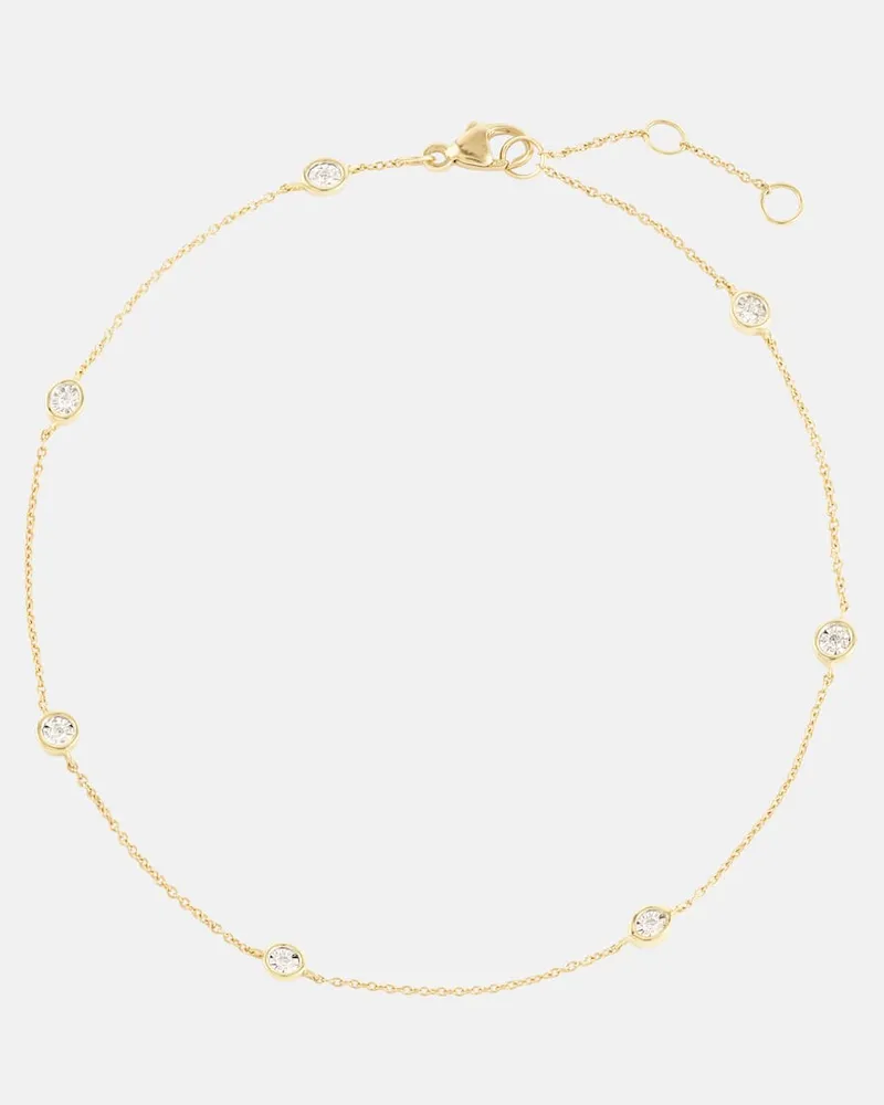 Stone & Strand Fußkettchen Diamonds By The Dozen aus 10kt Gelbgold mit Diamanten Gold