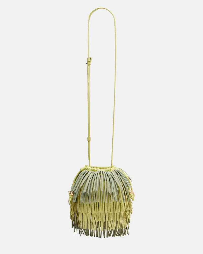 Zimmermann Schultertasche Fringe aus Leder Grün