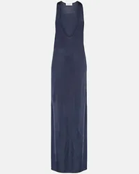 Saint Laurent Maxikleid aus Jersey Blau