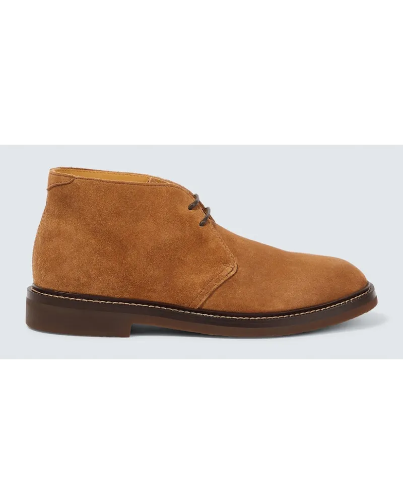 Brunello Cucinelli Desert Boots aus Veloursleder Braun