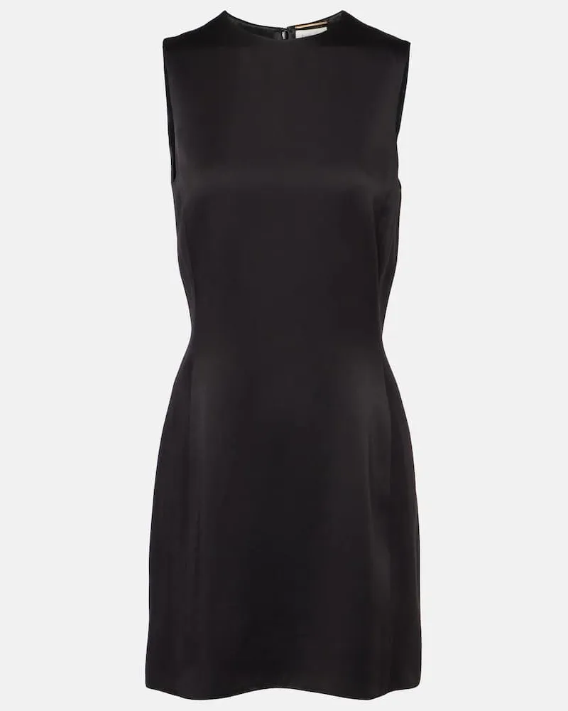 Saint Laurent Minikleid aus Satin Schwarz