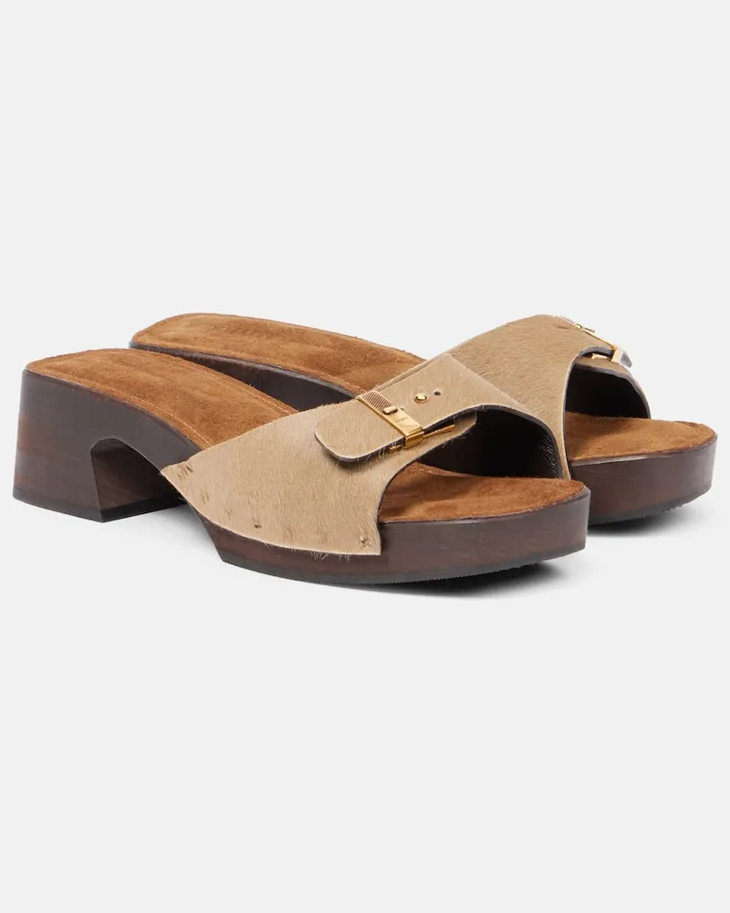 KHAITE Clogs Britt 25 aus Kalbshaar Beige