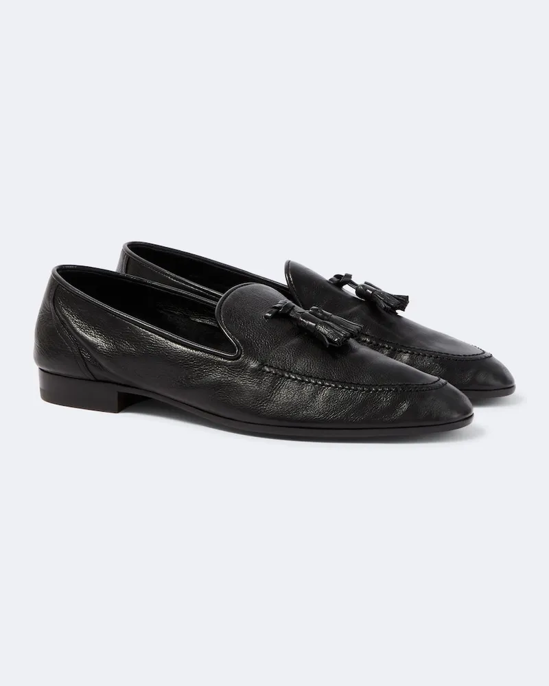 The Row Loafers Caden aus Leder Schwarz