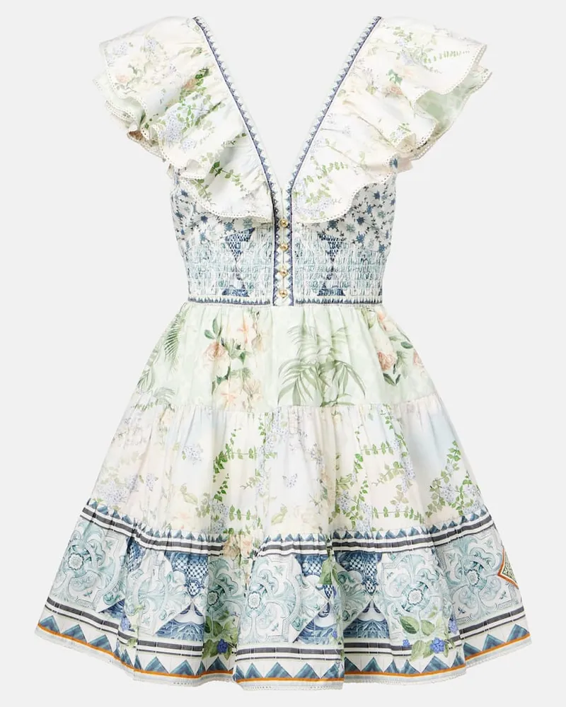 Camilla Minikleid aus Baumwolle mit Kristallen Multicolor