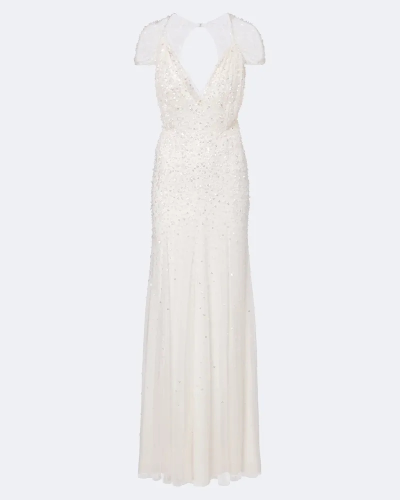 Jenny Packham Bridal Verzierte Robe Elysium aus Tüll Weiß