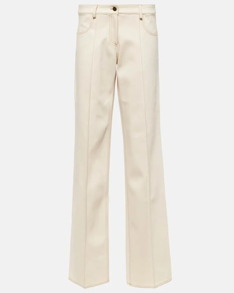 Aya Muse Weite Low-Rise-Hose Tuxis aus Baumwolle Weiß