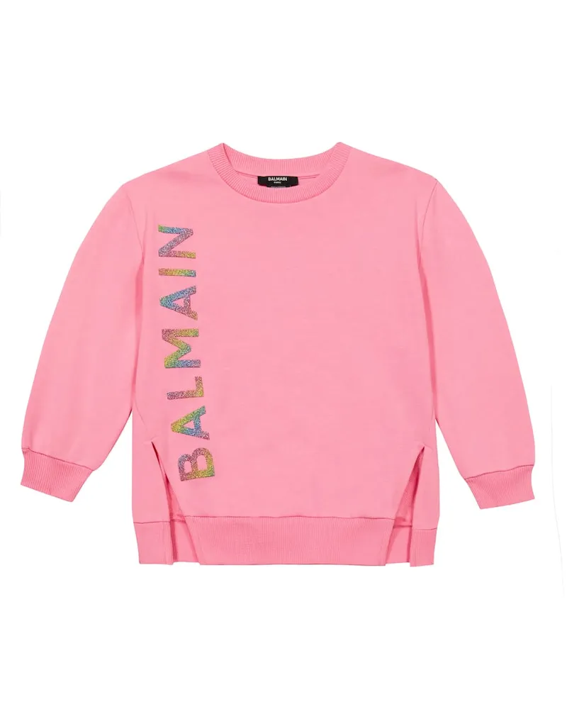 Balmain Sweatshirt aus Baumwolle Rosa