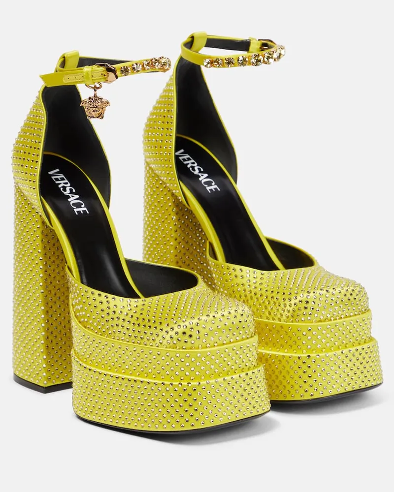 Versace Verzierte Plateau-Pumps Medusa Aevitas Gelb