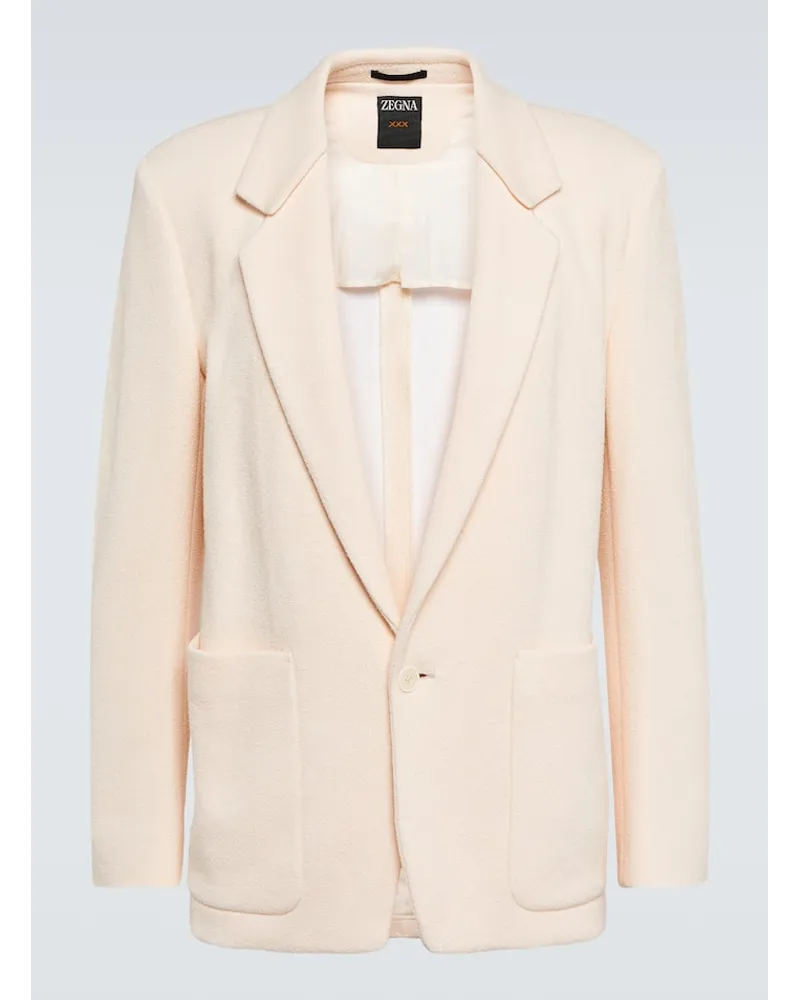 Ermenegildo Zegna Blazer aus Baumwoll-Bouclé Nude
