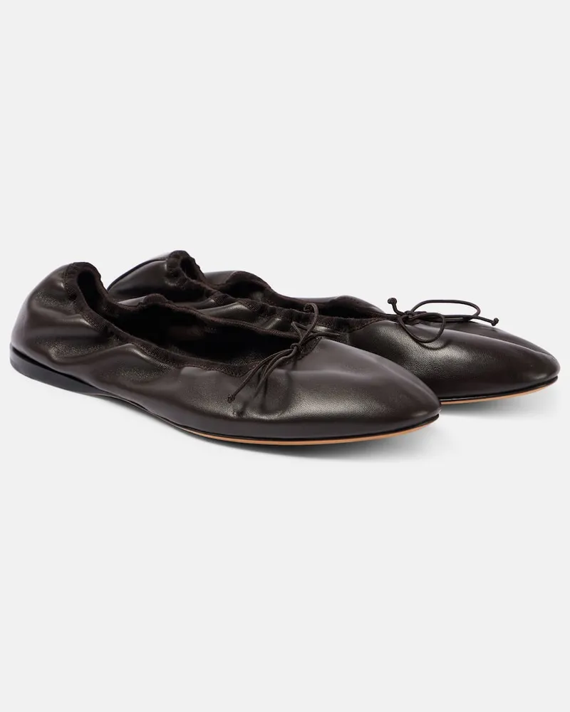 The Row Ballerinas Awar aus Leder Braun
