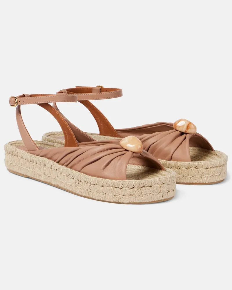 Zimmermann Espadrille-Sandalen Gleam aus Leder Beige