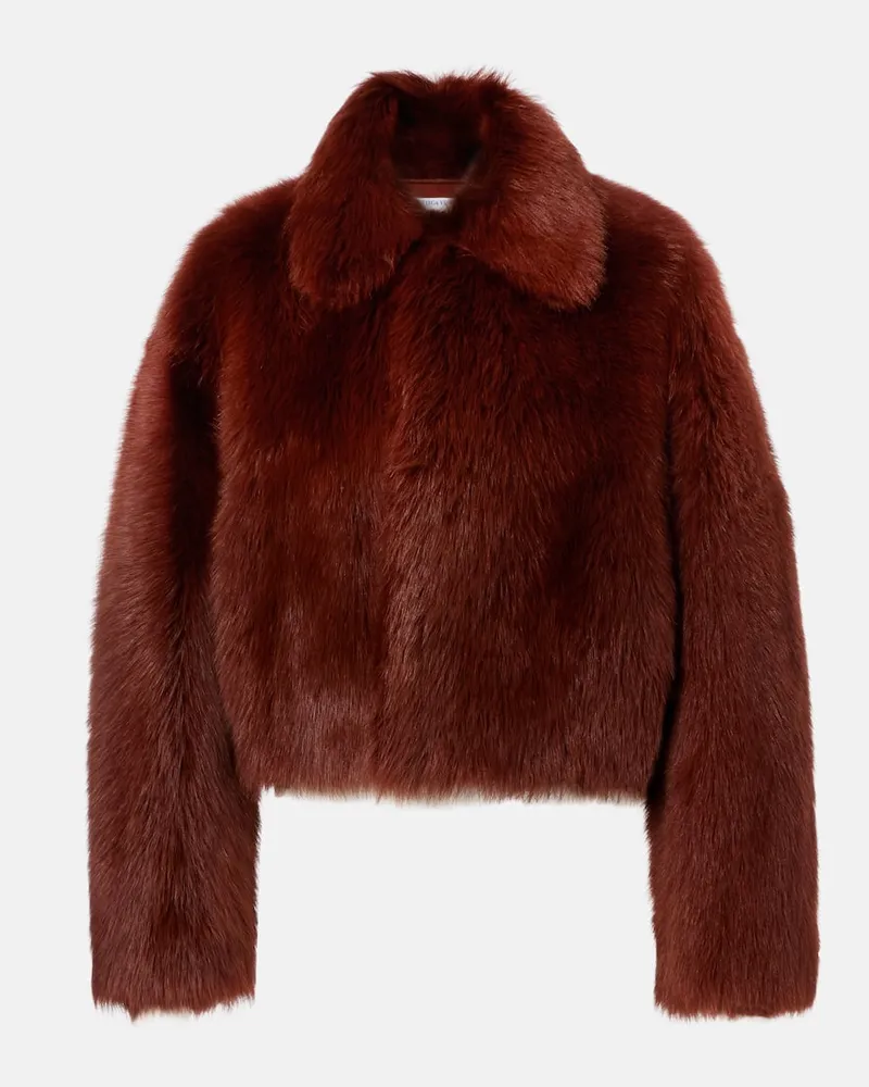 Bottega Veneta Cropped-Jacke aus Shearling Braun