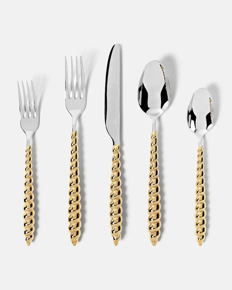 L’OBJET X Jessica McCormack Besteckset, 5-teilig, vergoldet Multicolor