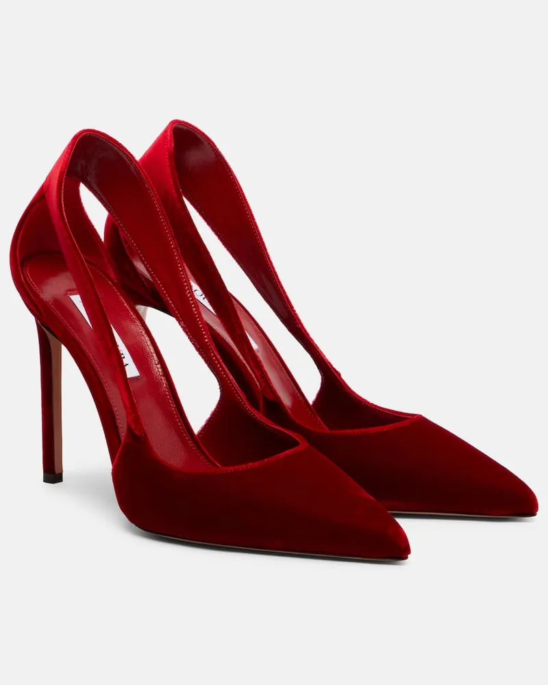 Aquazzura Pumps Dangerous Liaisons 105 aus Samt Rot