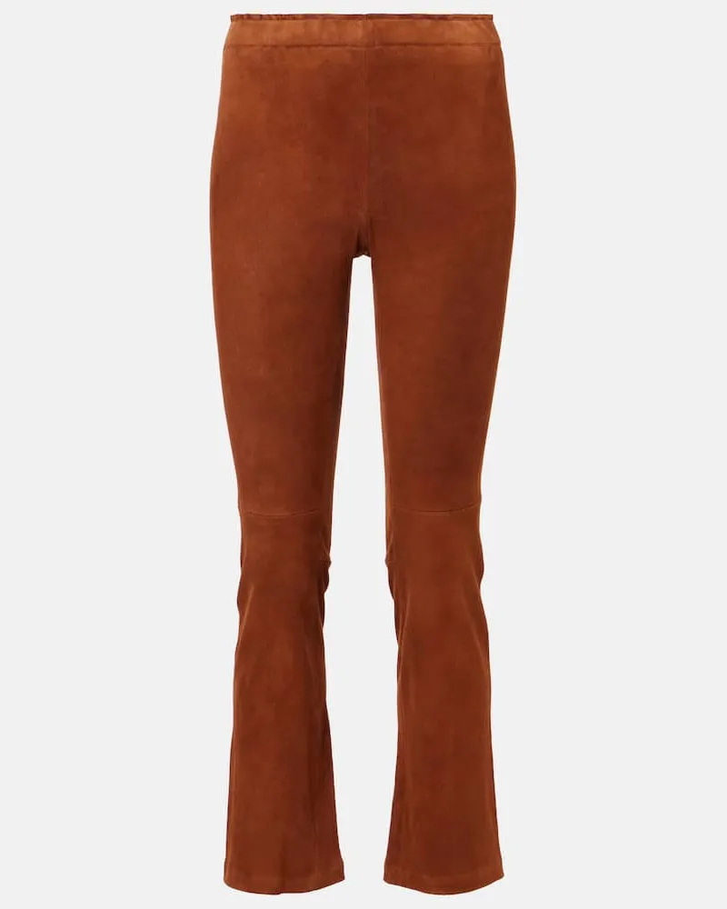Stouls Leggings JP Twenty aus Veloursleder Braun