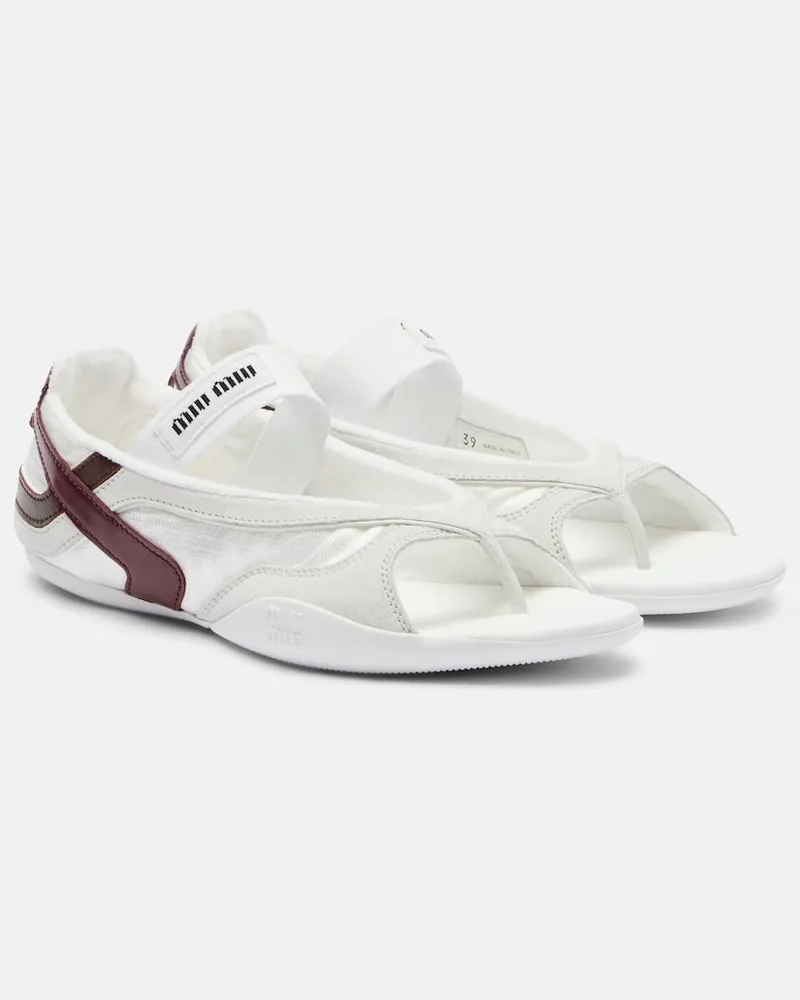 Miu Miu Sandalen Gymnasium mit Leder Weiß