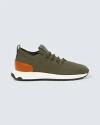 TOD'S Sneakers mit Leder Gruen