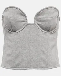 Magda Butrym Bustier aus Baumwollmix-Jersey Grau