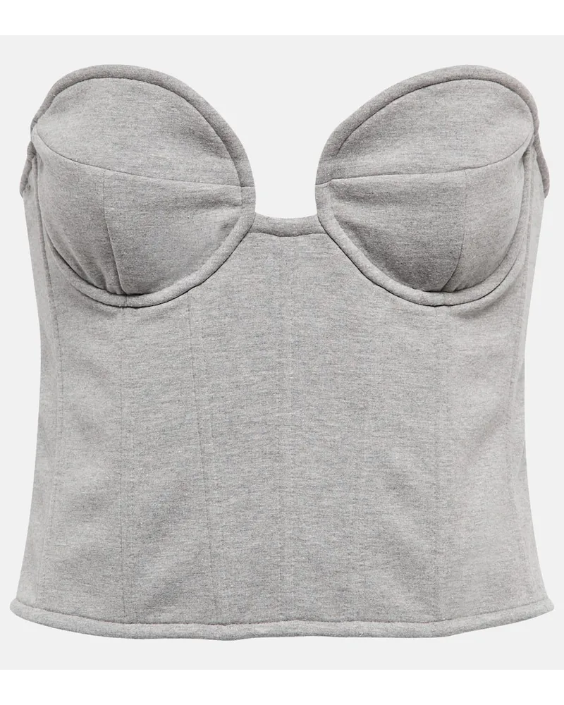 Magda Butrym Bustier aus Baumwollmix-Jersey Grau