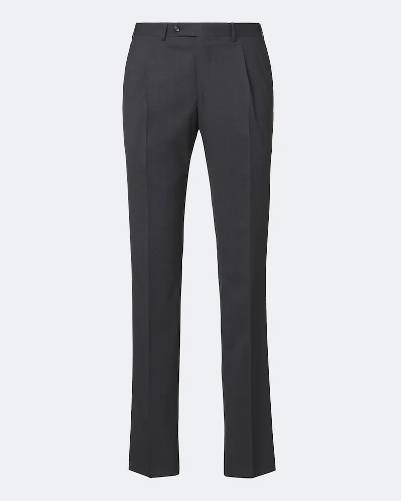Canali Schmale Hose aus einem Wollgemisch Grau
