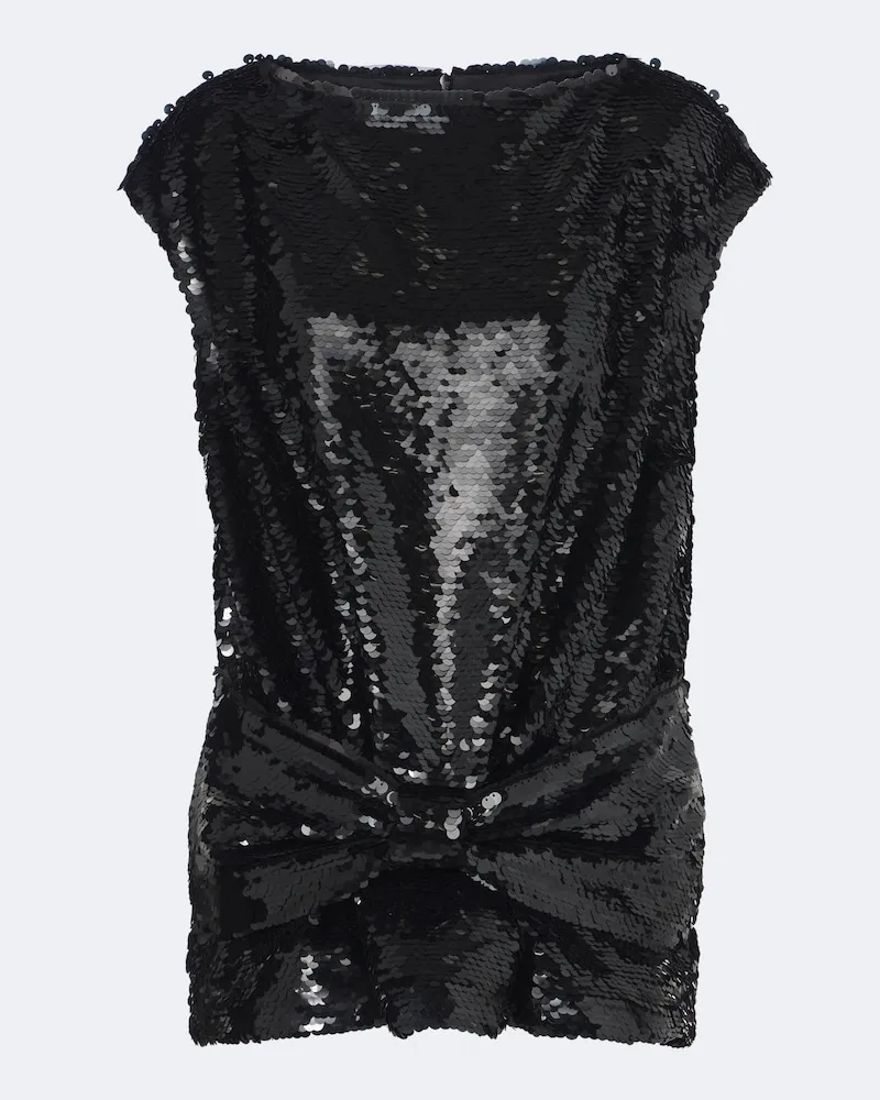 Simone Rocha Top mit Pailletten Schwarz