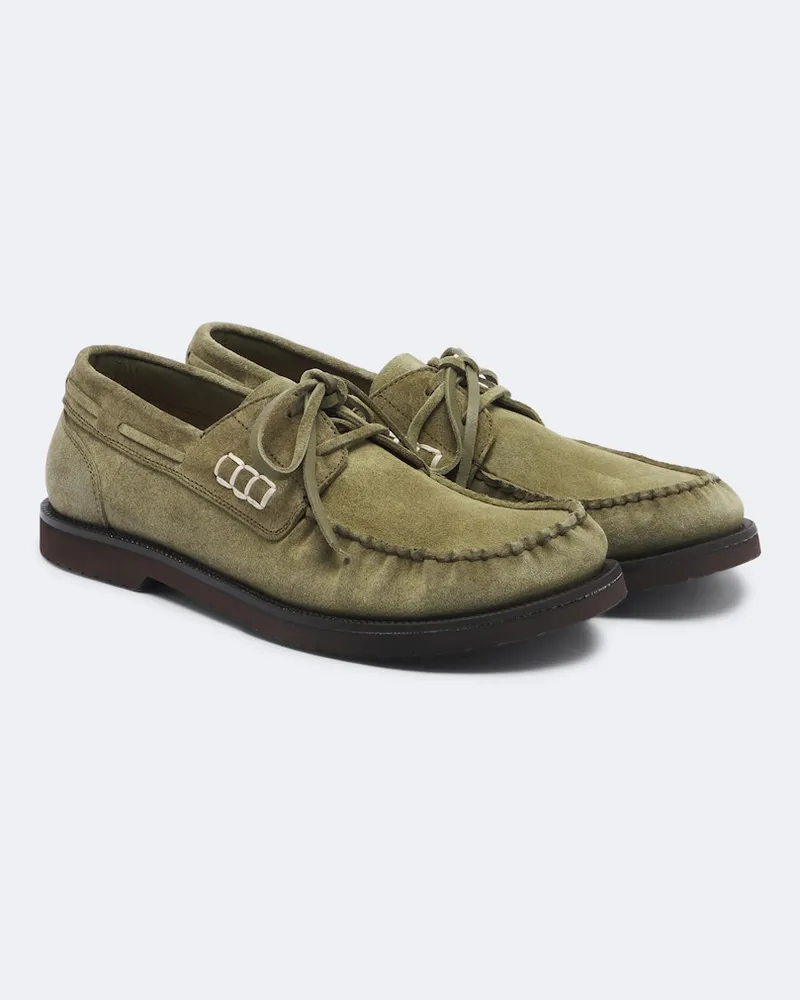 J.W.Anderson Bootsschuhe aus Veloursleder Grün