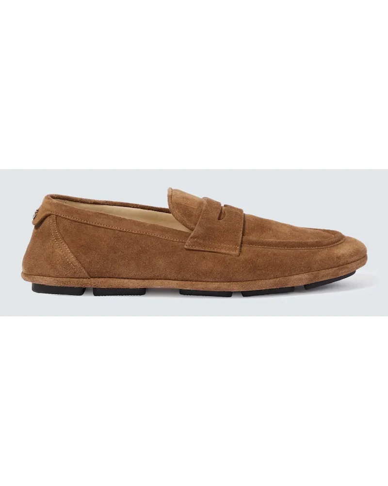 Dolce & Gabbana Loafers aus Veloursleder Braun