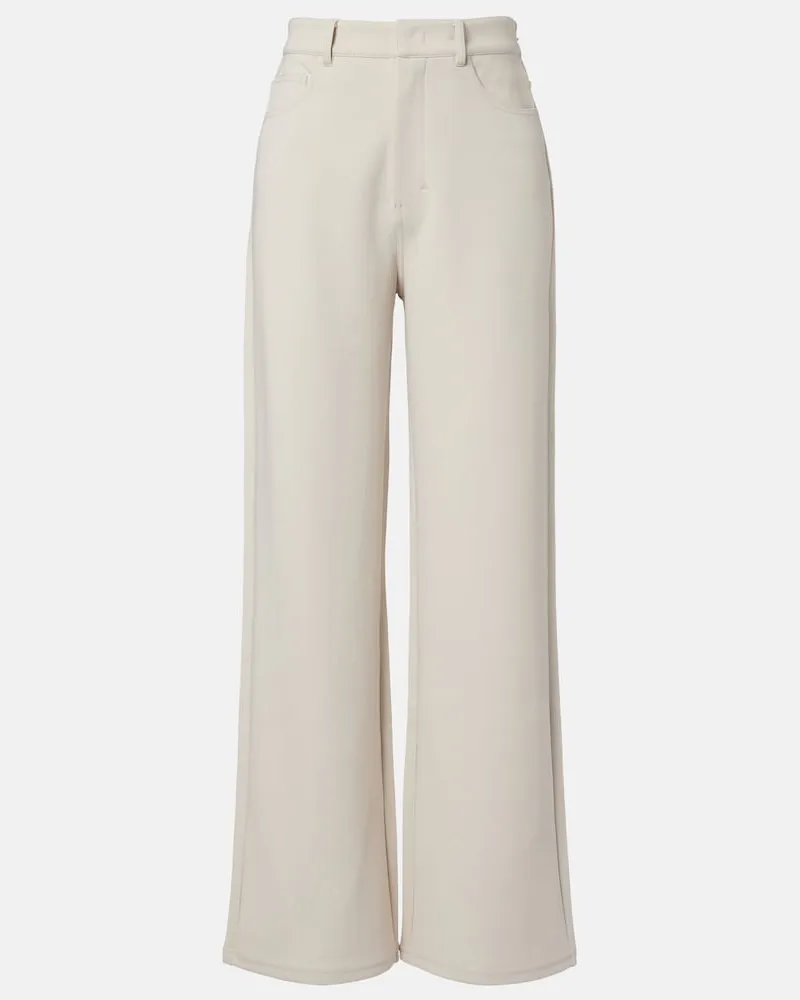 Max Mara Weite Hose Brioso aus einem Baumwollgemisch Weiß