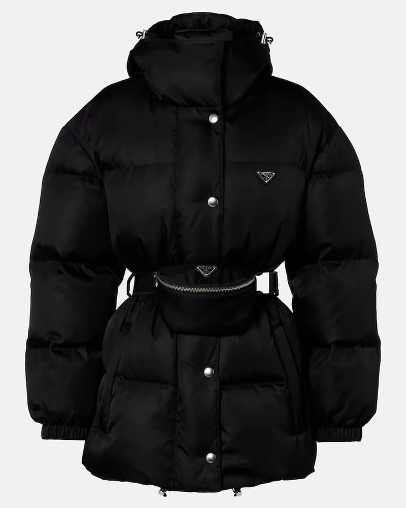 Prada Daunenjacke aus Re-Nylon Schwarz