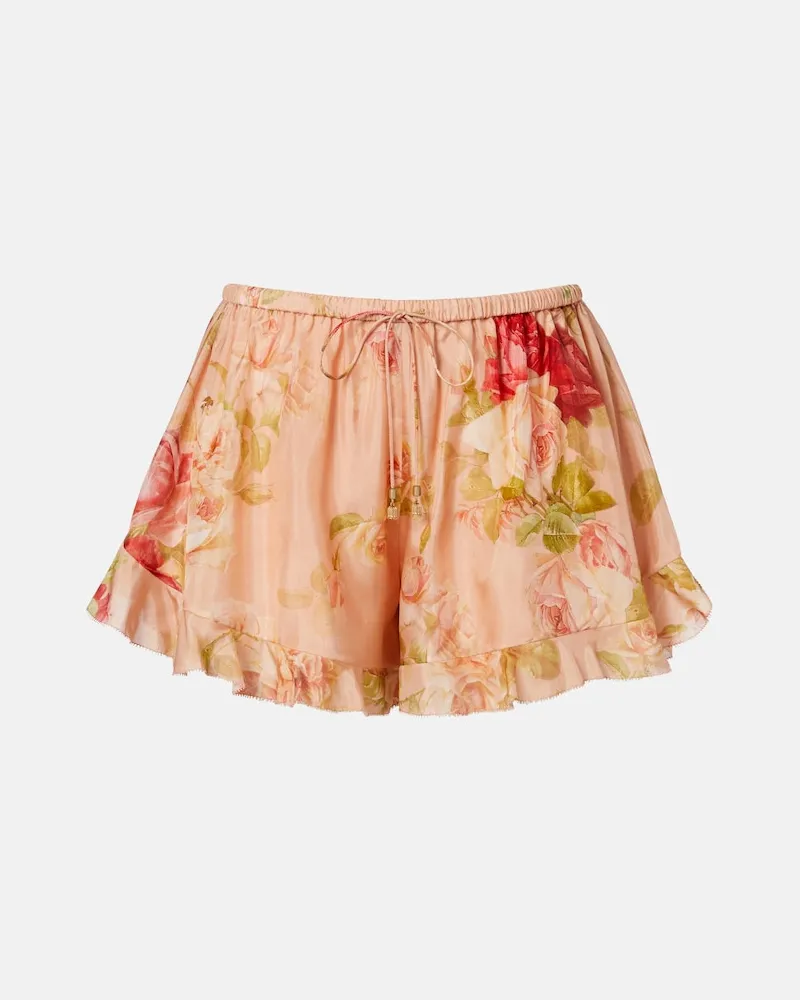 Zimmermann Shorts Roselight aus Seide Rosa