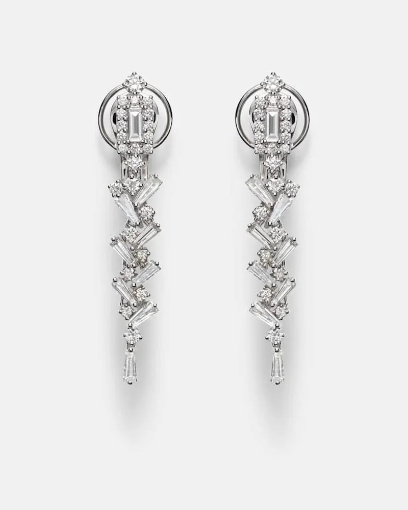 YEPREM Ohrringe aus 18kt Weißgold (750/1000) mit Diamanten Silber