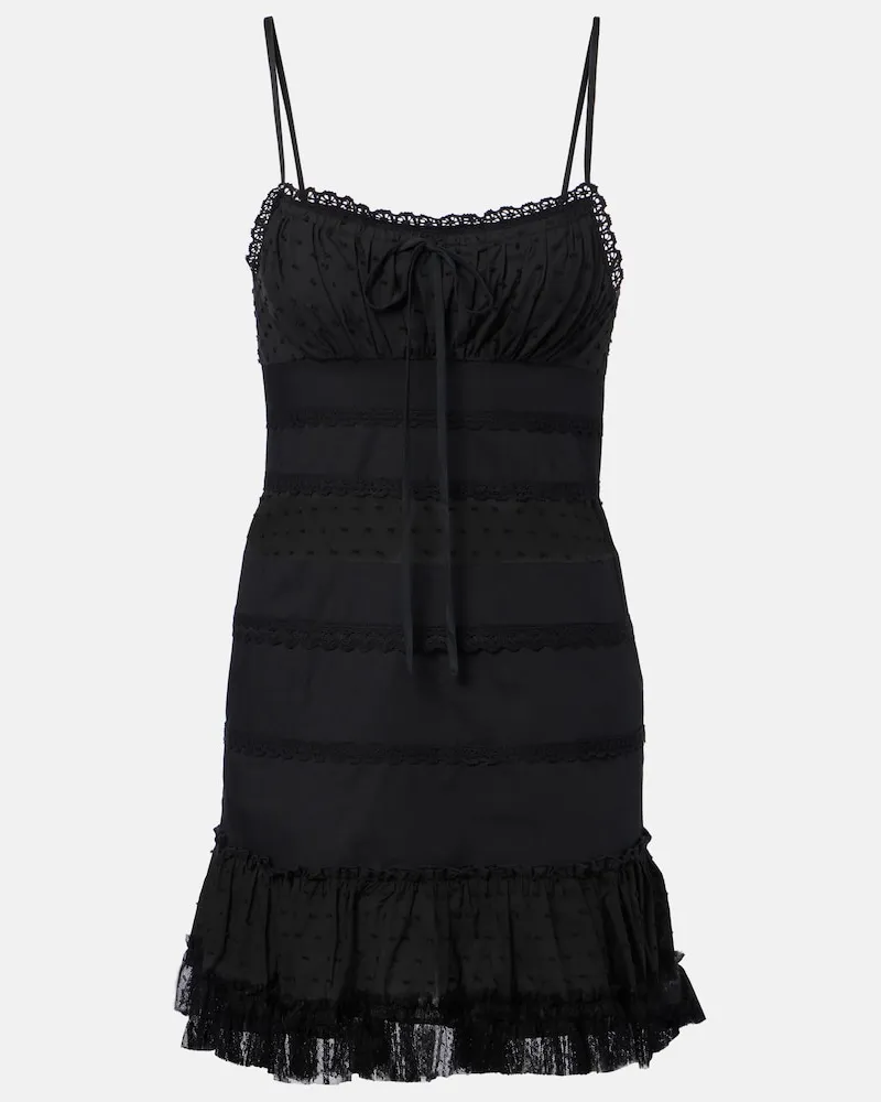 STAUD Minikleid Halie aus Popeline Schwarz