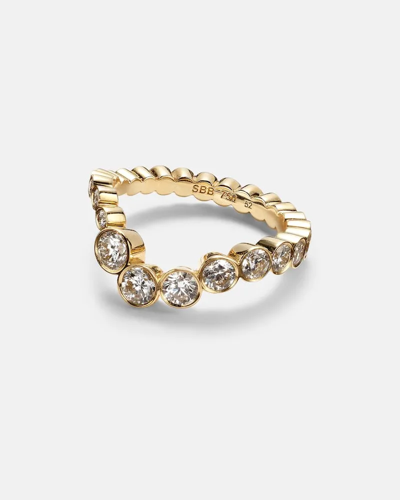 Sophie Bille Brahe Ring Ensemble Ocean aus 18kt Gelbgold mit Diamanten Gold