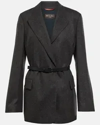 Loro Piana Blazer aus Kaschmir und Seide Grau