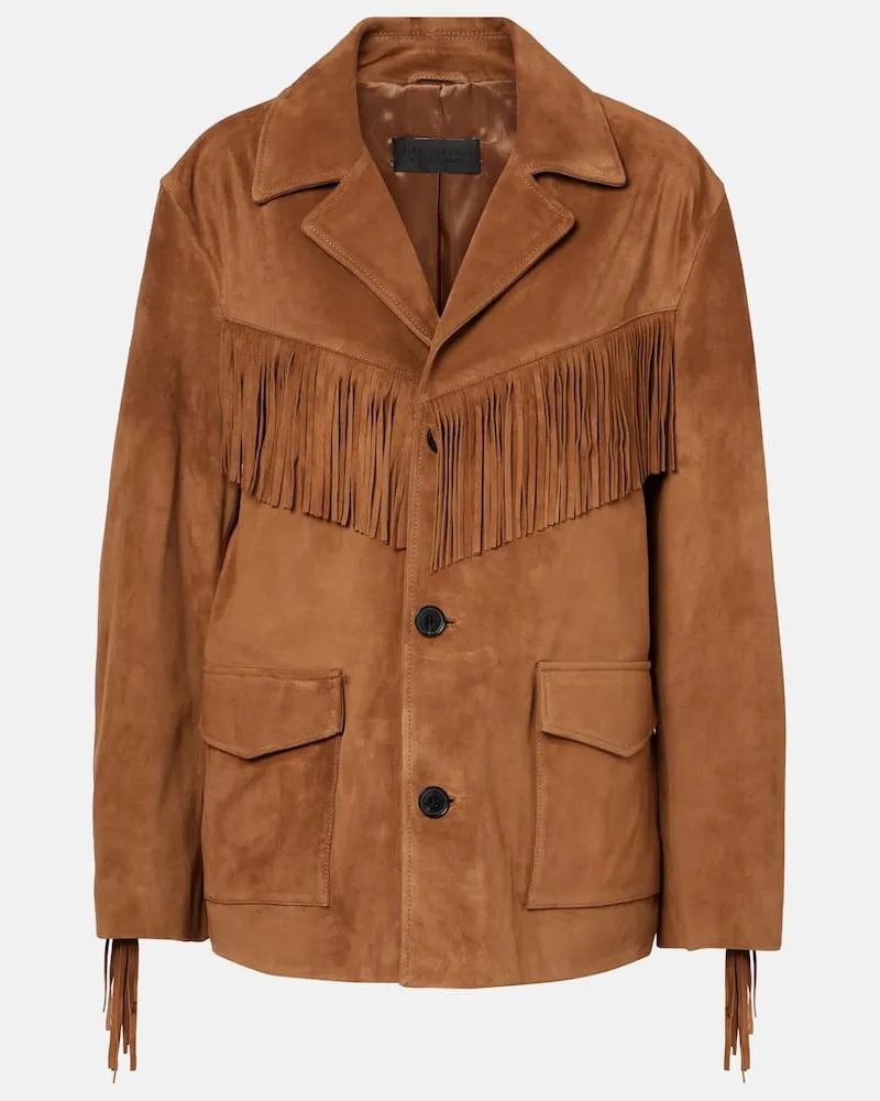 Nili Lotan Jacke Maelle aus Veloursleder Braun