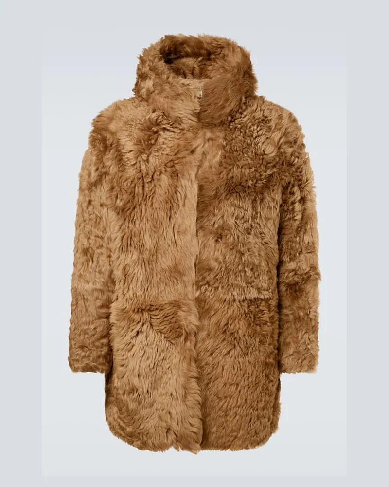 ERL Mantel aus Shearling Braun