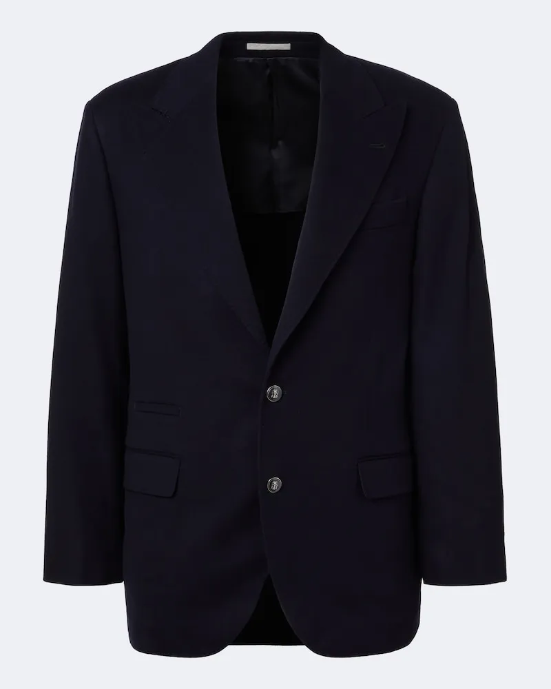 Brunello Cucinelli Blazer aus Wolle Blau