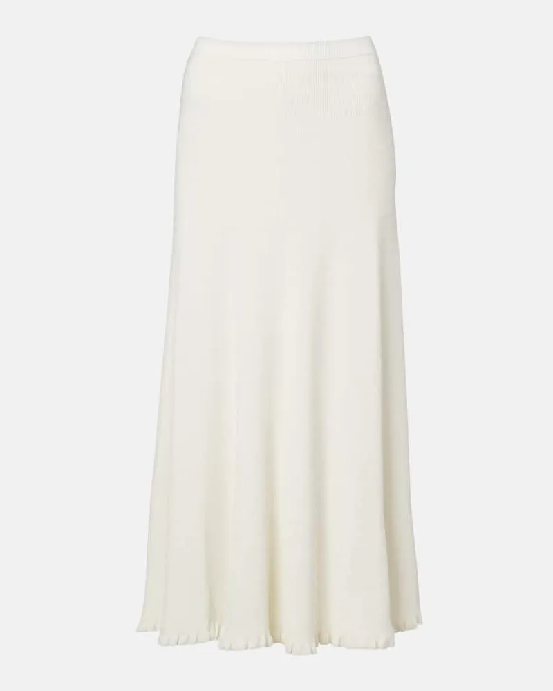 Proenza Schouler White Label Midirock Stina aus Rippstrick Weiß