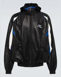 Balenciaga Kapuzenjacke aus Leder Schwarz