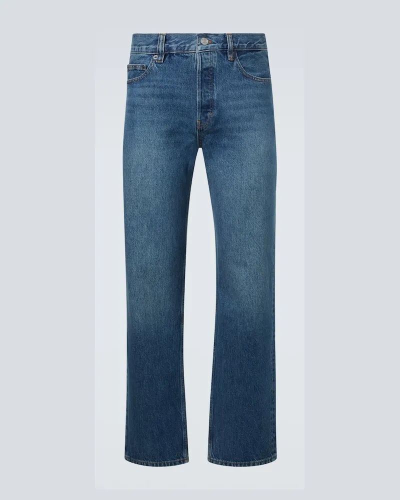 Frame Denim Distressed Straight Jeans Blau