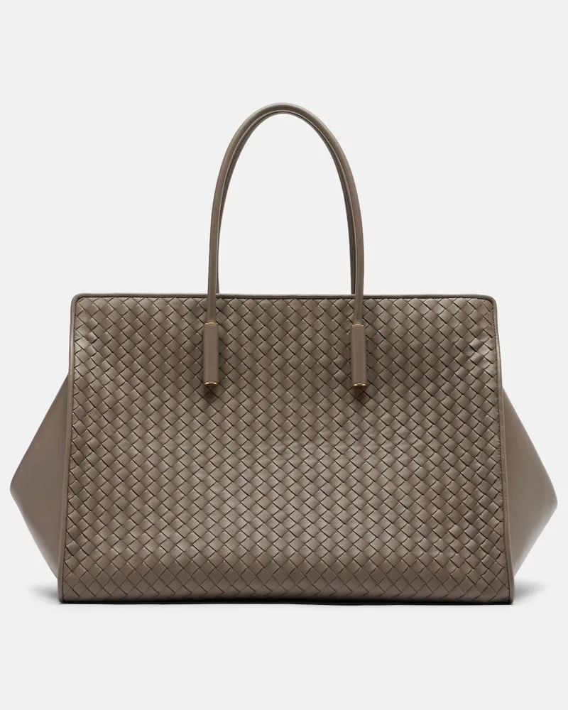 Bottega Veneta Tote Bag Barbara Medium aus Leder Grau