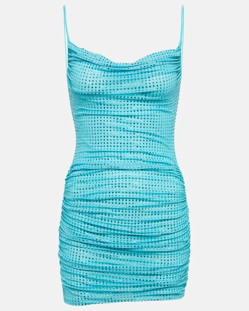 Self-Portrait Verziertes Minikleid Blau