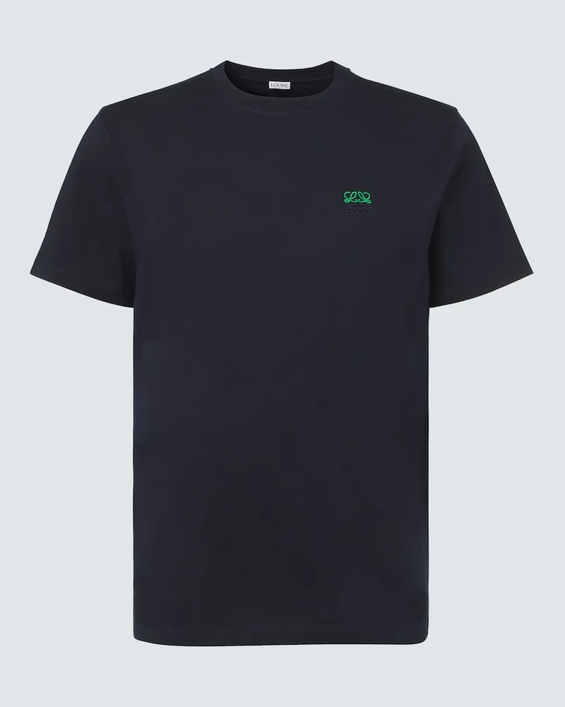 Loewe T-Shirt Anagram aus Baumwoll-Jersey Blau